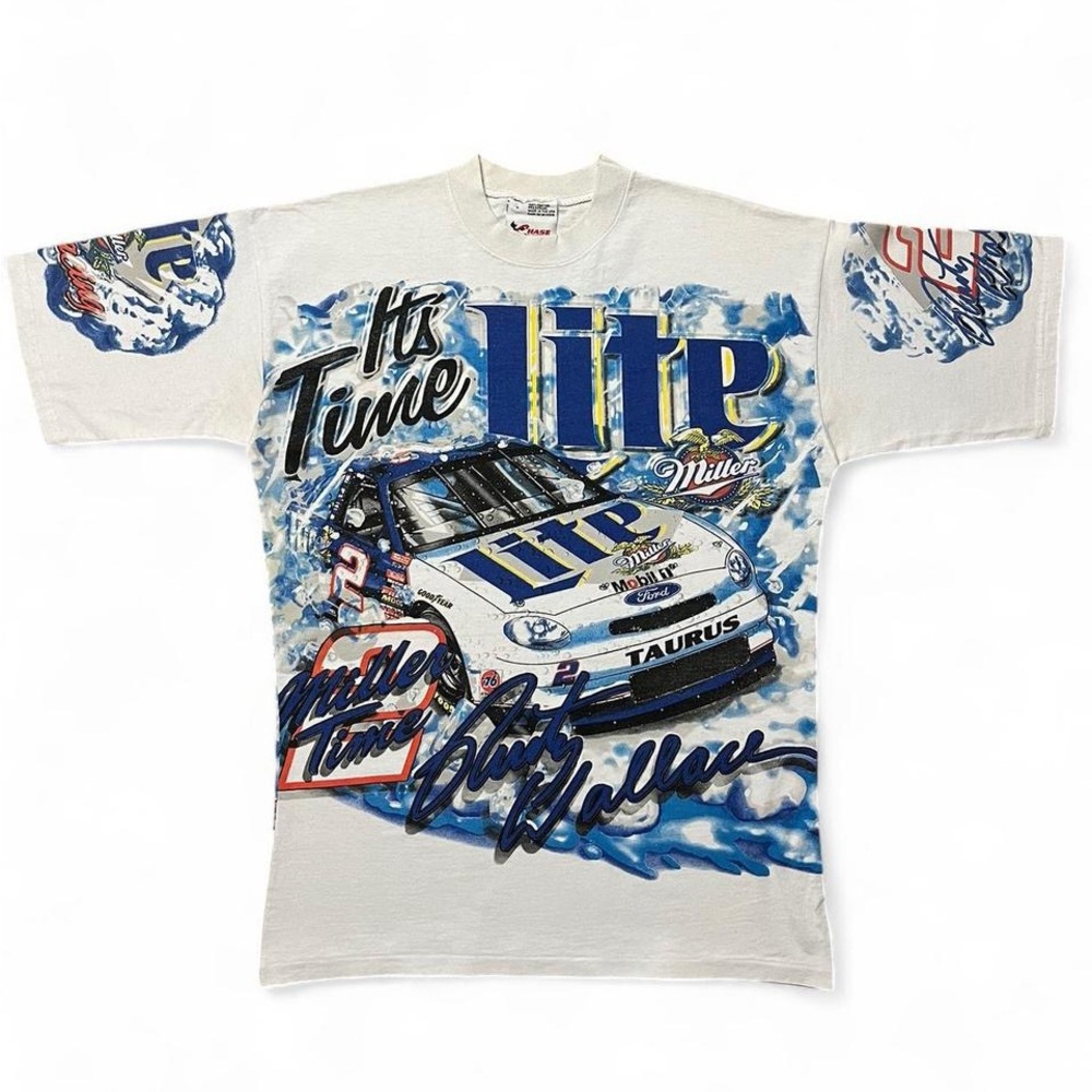 Vintage Chase Authentics Rusty Wallace Nascar AOP Size Large